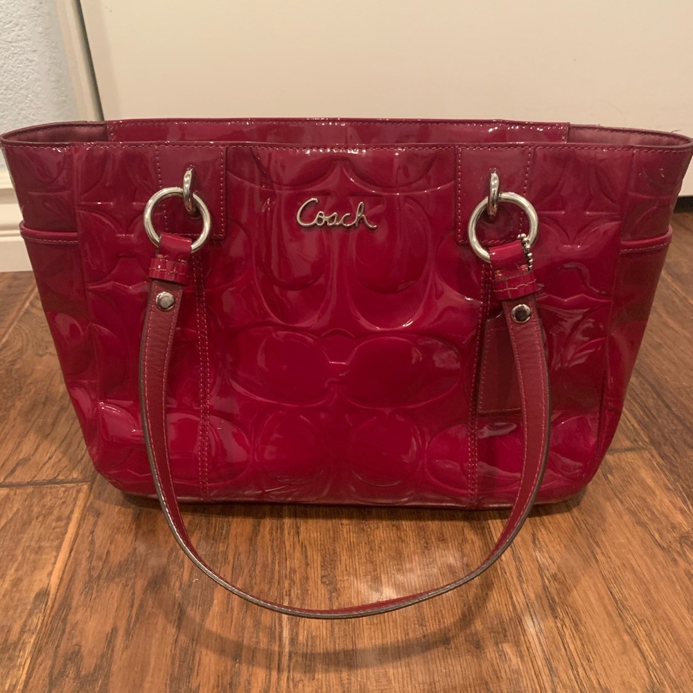 Coach Red Patent Leather Handbag